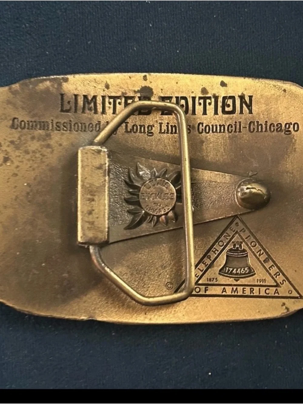 Vintage Telephone Industry Phone Belt Buckle Commemorating 100 Years 1876-1976